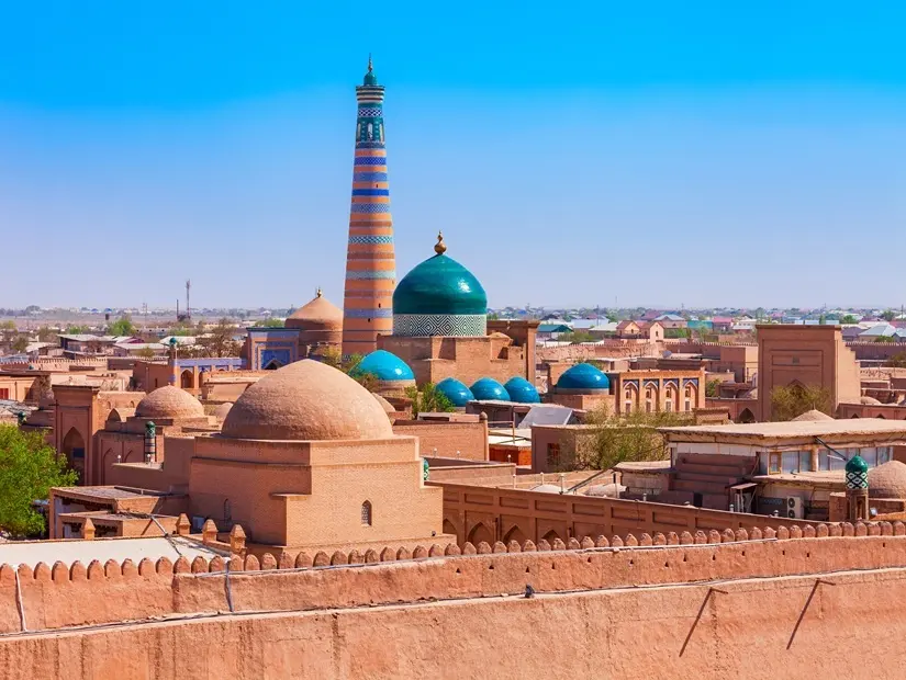 Özbekistan Hive Itchan Kala şehir surları 