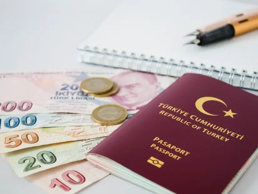 tl banknot üzerinde pasaport görünümü
