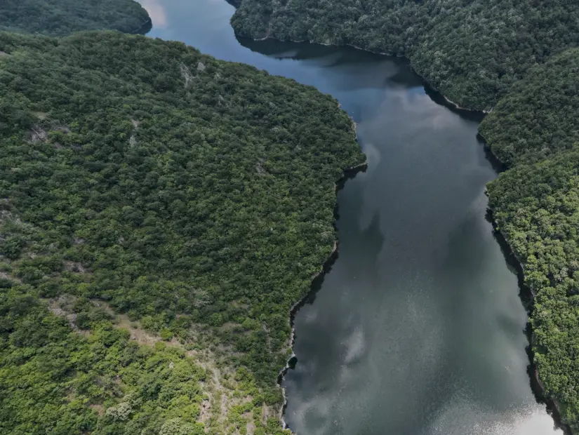 Rodop Dağları Ulusal Parkı havadan muhteşem doğanın görünümü