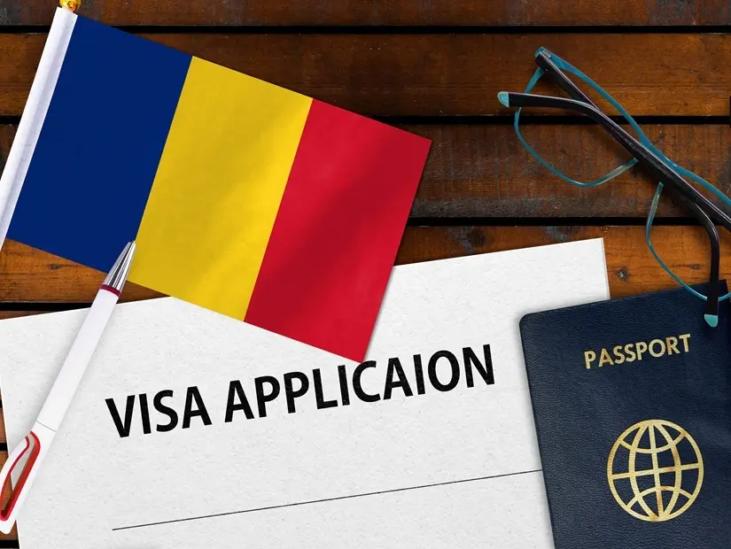 Masada Romanya bayrağı, vize başvuru formu ve pasaport