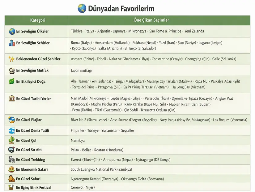 Tansel Büyükbay enleri tablosu