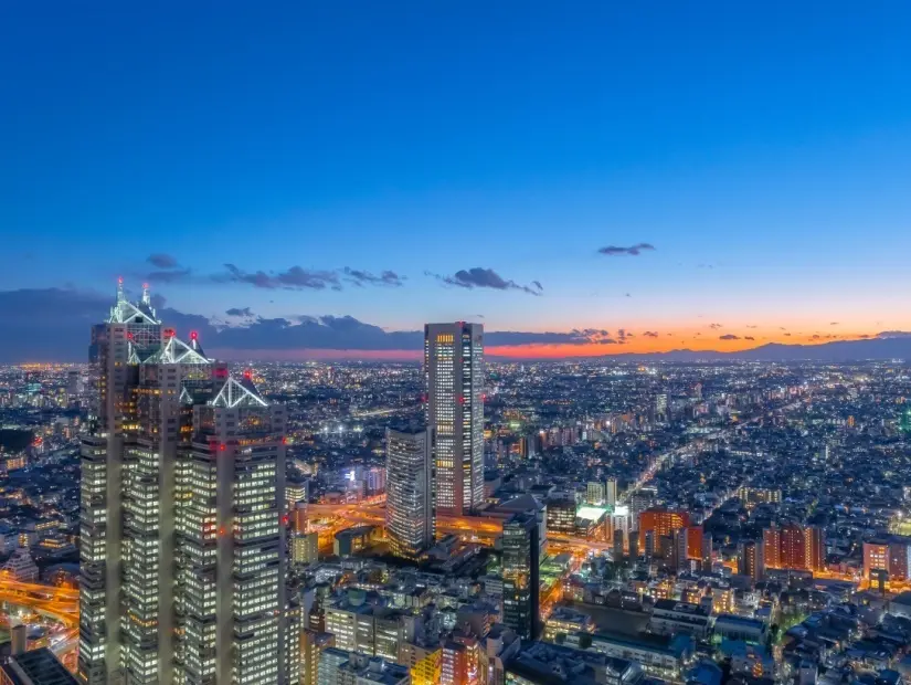 Tokyo Metropolü Hükümeti Binası , Tokyo gece görünümü