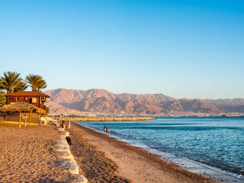Ürdün'ün Eilat plajının görünümü