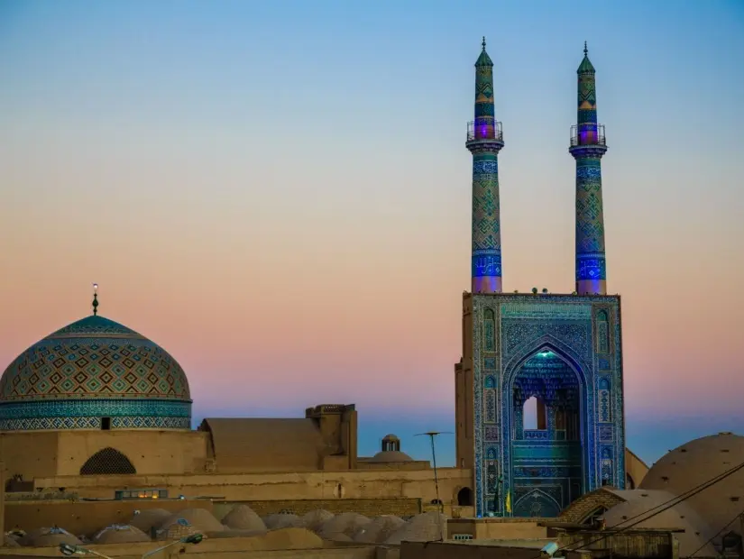 Yezd Ulu Camii akşam görünümü