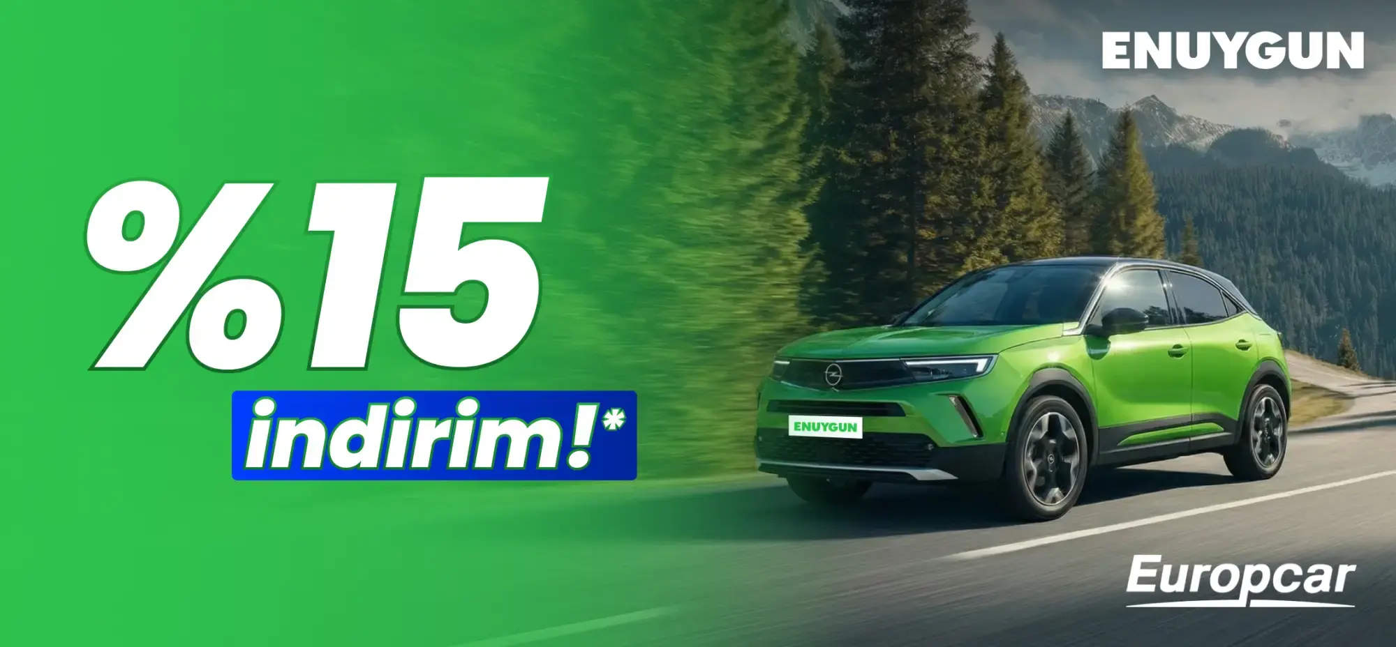 Europcar araçlarında net %15 indirim!
